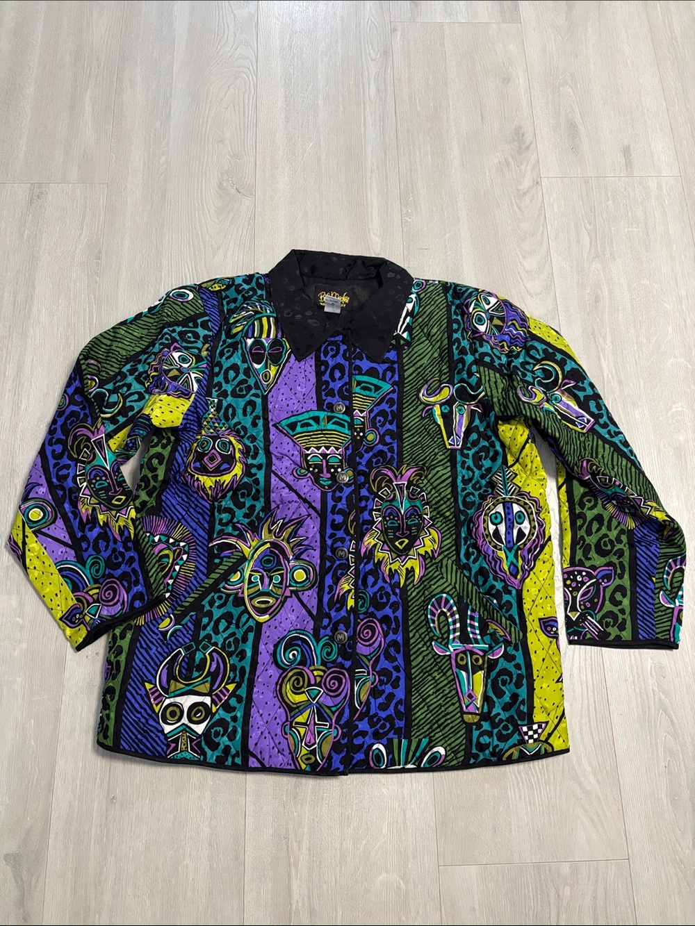 🔥BUNDLESALE Mens L Bob Mackie Wearable Art Silk Multicolor African Theme nwot